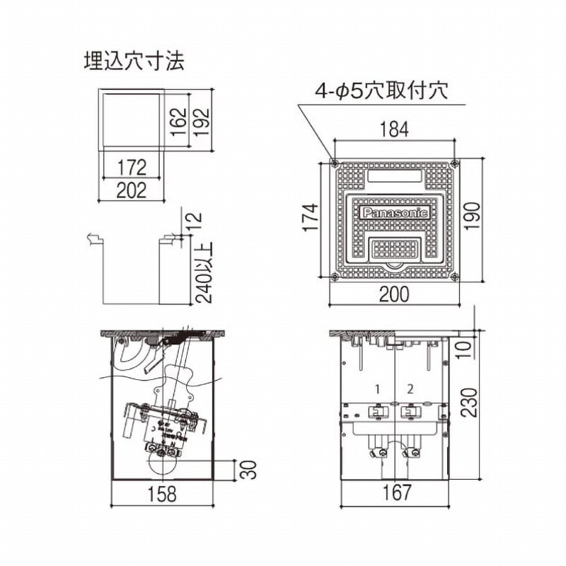 NK39263Z フロアコンセント 1台 Panasonic(パナソニック) 【通販モノタロウ】
