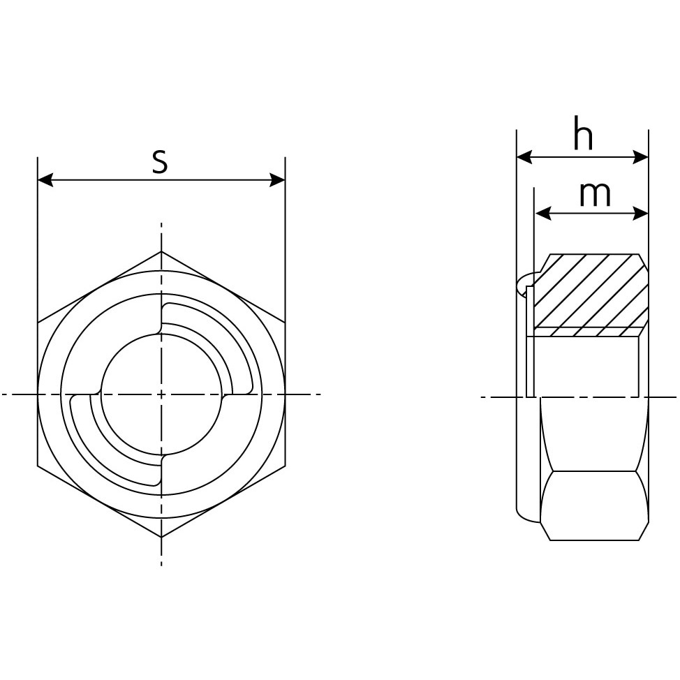 Ｕナット（その他細目S45C(H)Uナット(ホソメ M12X1.5 Ｓ４５Ｃ/生地(または標準)