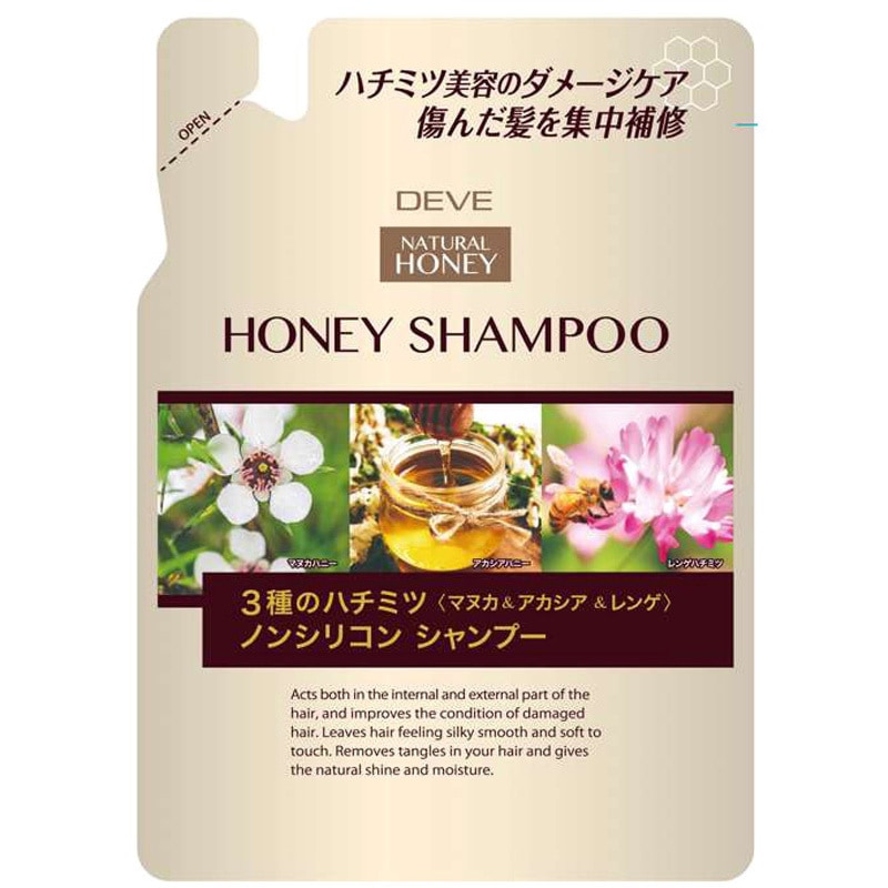 NEW 3種のはちみつシリーズはちみつケアシャンプー1㍑ ディブ 3種のハチミツシャンプー 熊野油脂 詰め替え 1個(350mL