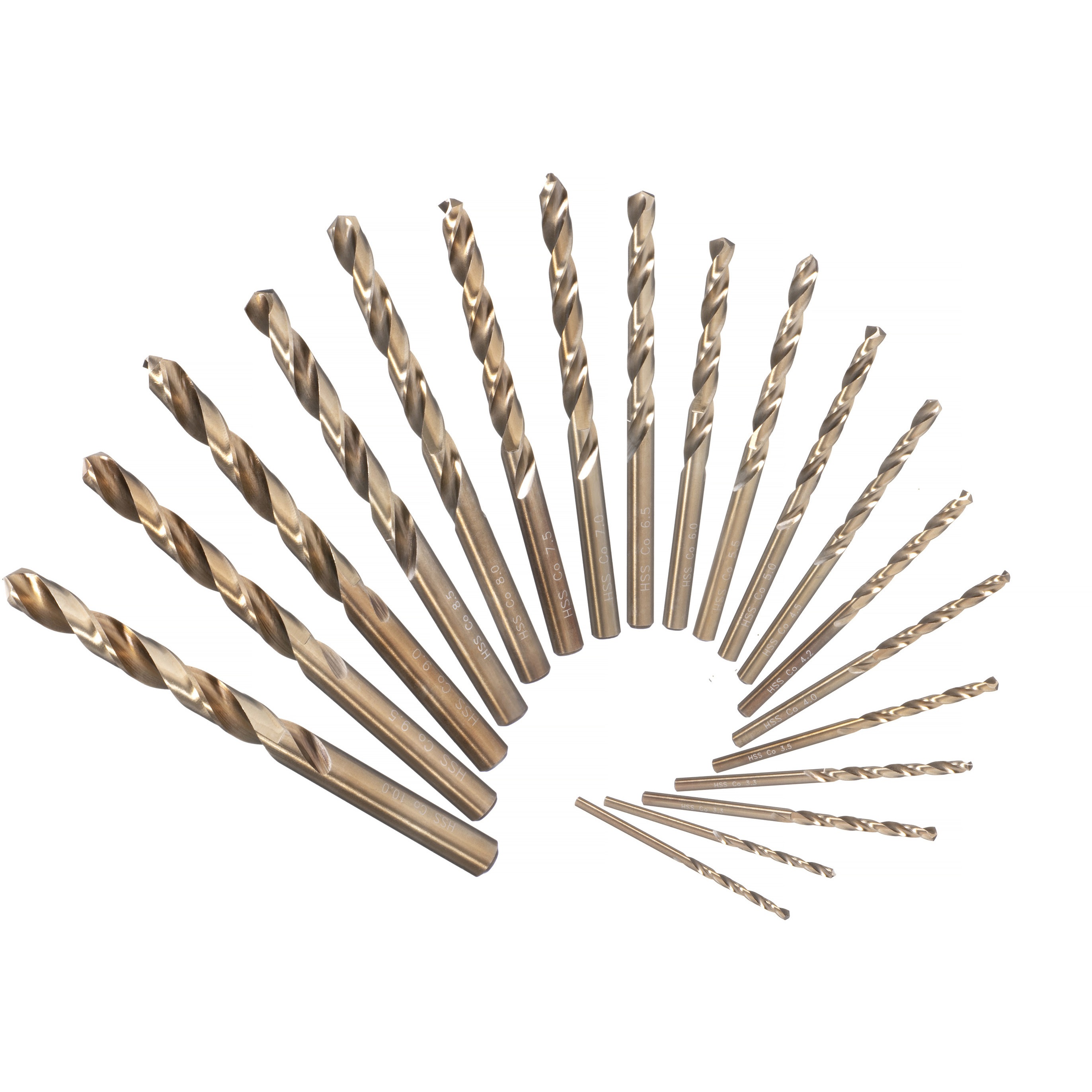 CK-10-KSET ストレート軸コバルトドリル トライアルコーポレーション サイズ3.3/3.5/4.0/4.2/4.5/5.0/5.5/6.0/6.5/6.8mm 1セット(10本)