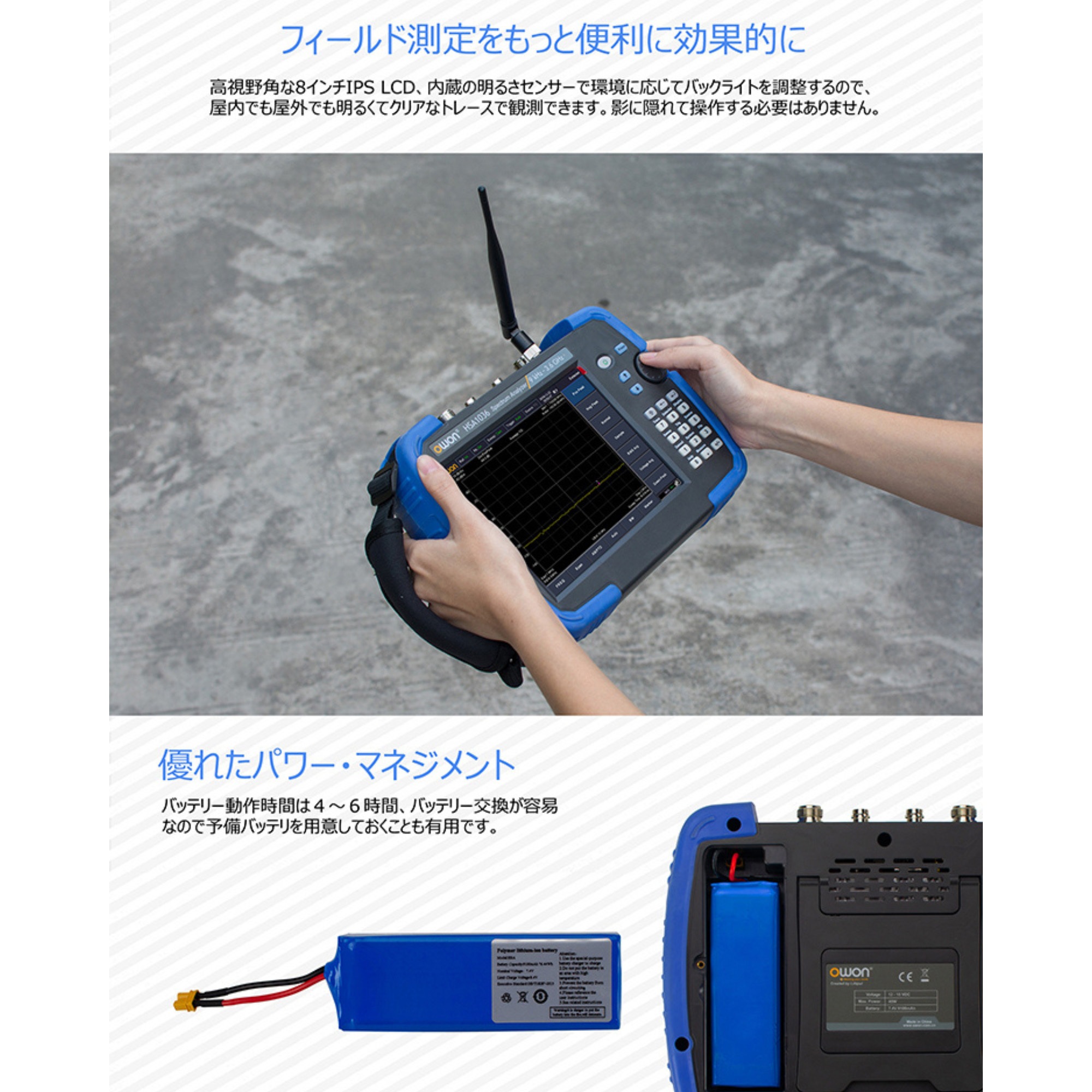 HSA1036-TG ハンドヘルド・スペクトラム・アナライザ HSA1000 シリーズ