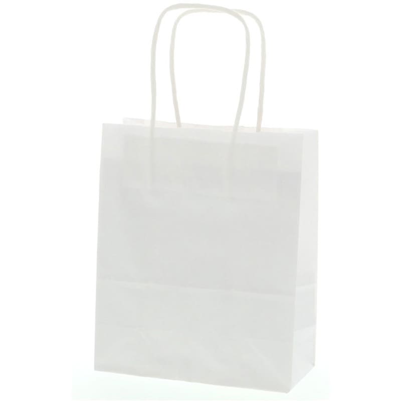 20-1 手提げ紙袋 白無地 丸紐 SWAN 幅200mmマチ90mm高さ240mm 1箱(6パック×50枚)