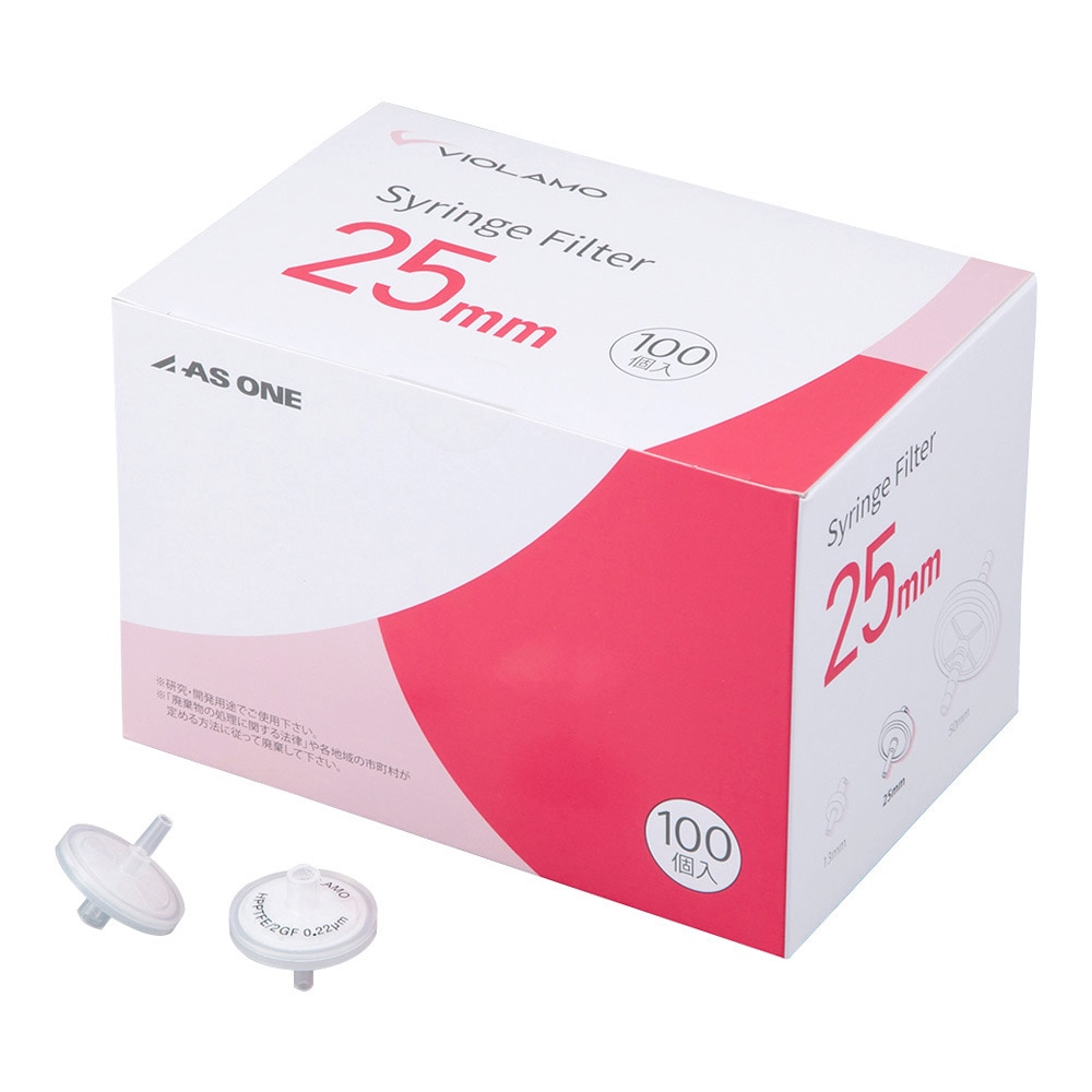 PTFE025S045O ビオラモシリンジフィルター 疎水性PTFE 1箱 100個入 PTFEシリーズ 1箱(100個) VIOLAMO(ビオラモ) 【通販モノタロウ】