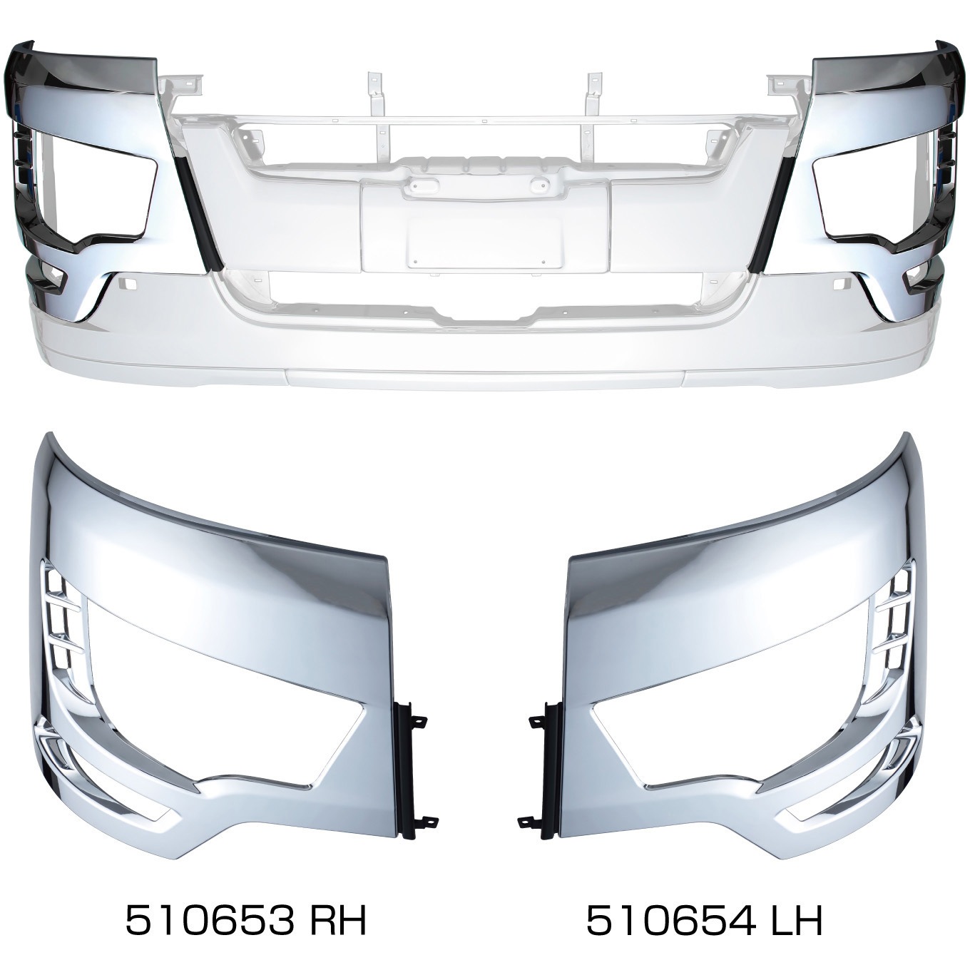 ふそう大型'17スーパーグレートスーパーキャブ用ヘッドライトベゼル