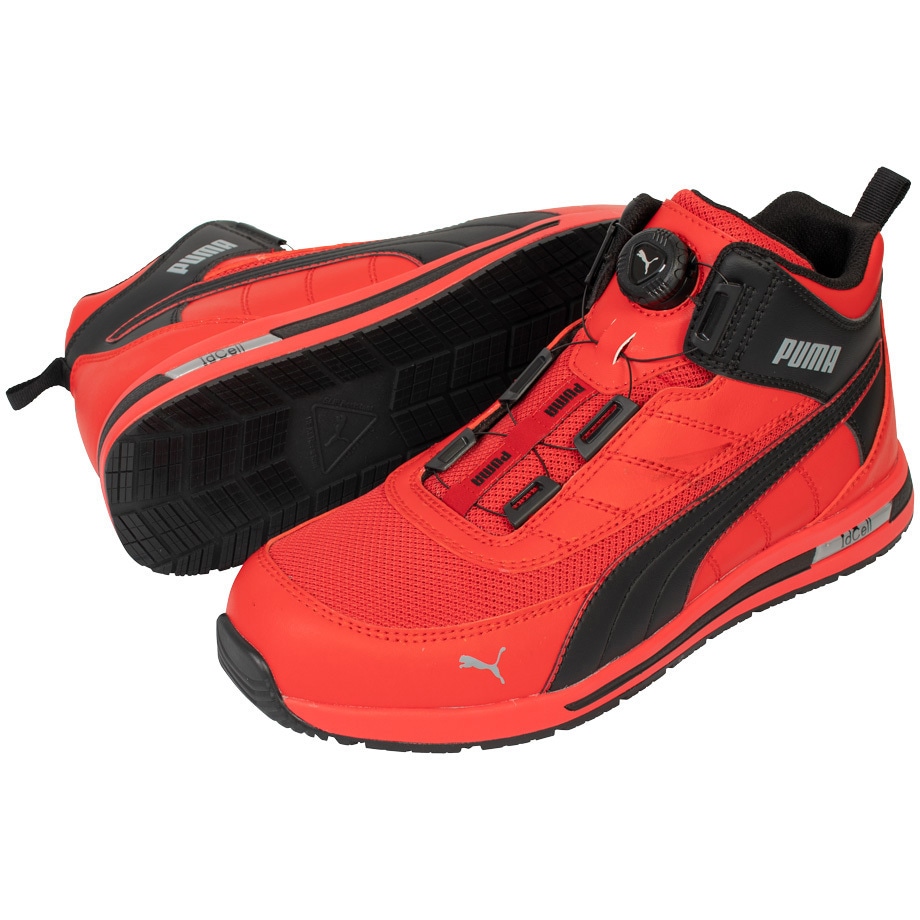 63.215.0 SWITCHBACK RED DISC MID PUMA SAFETY(プーマセーフティ) ミドルカット レッド色 サイズ25cm足幅3E 1足(1足)