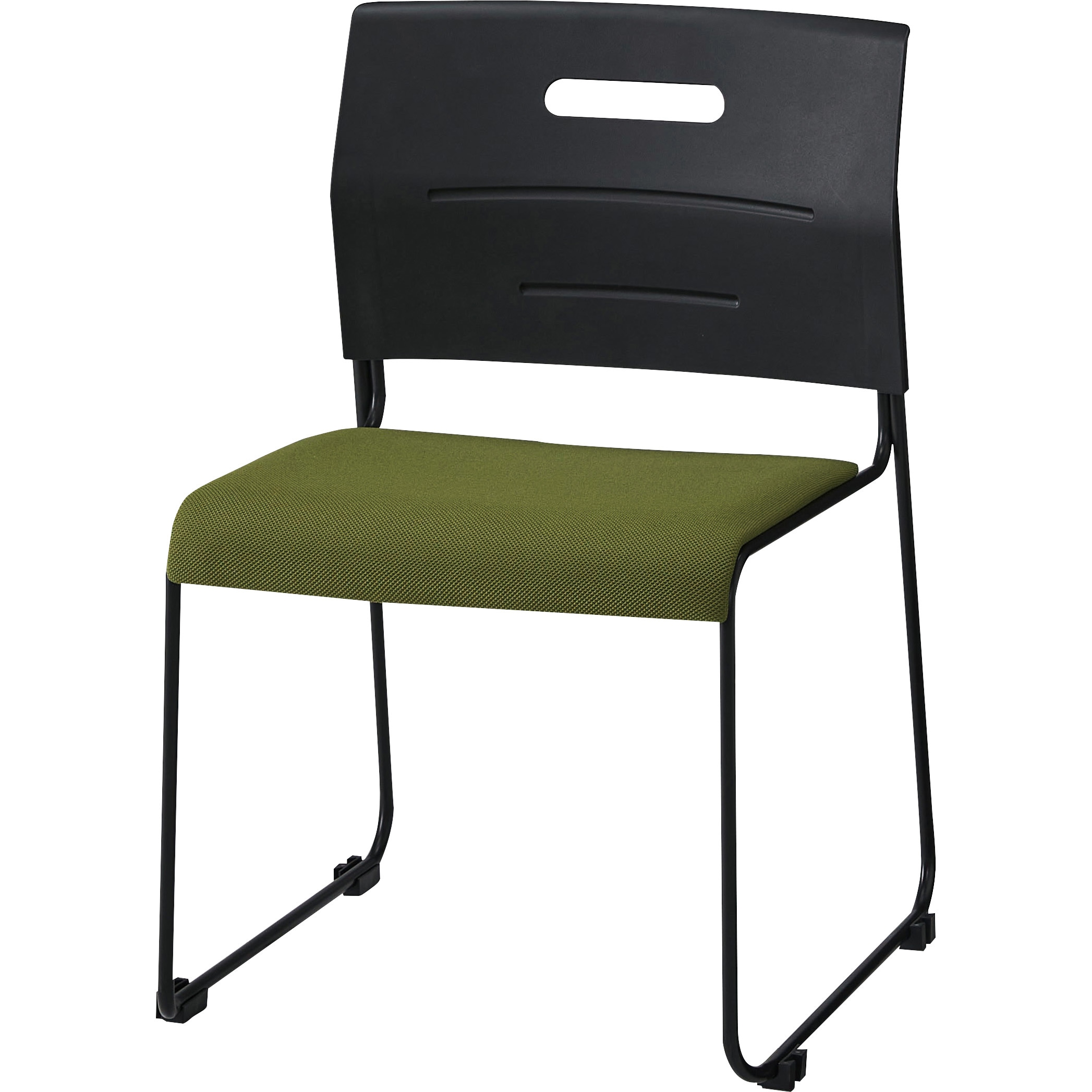 PMI-B430MG スタッキングチェア 井上金庫販売 ブラック モスグリーン 高さ744mm幅510mm奥行515mm  PMI-B430MG