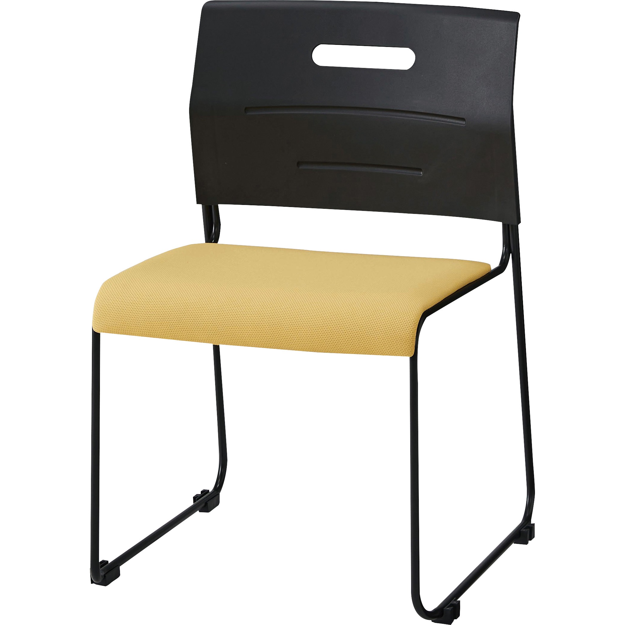 PMI-B430YL スタッキングチェア 井上金庫販売 ブラック イエロー 高さ744mm幅510mm奥行515mm  PMI-B430YL