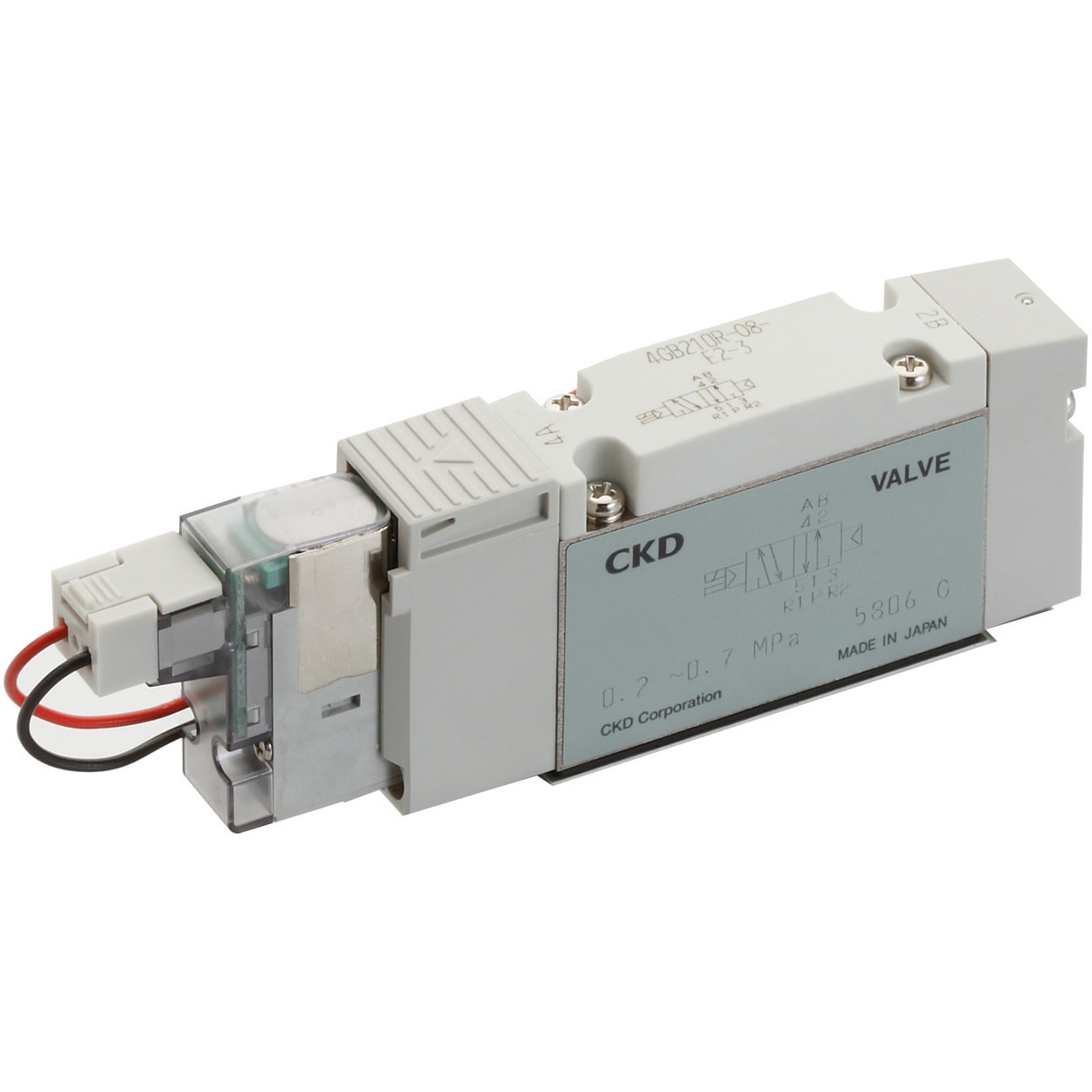 4Gシリーズ 空気圧バルブ パイロット式5ポート弁　2個　送料無料 4GB410R-15-E2-3 パイロット式5ポート弁 ベース配管 2位置シングル E形