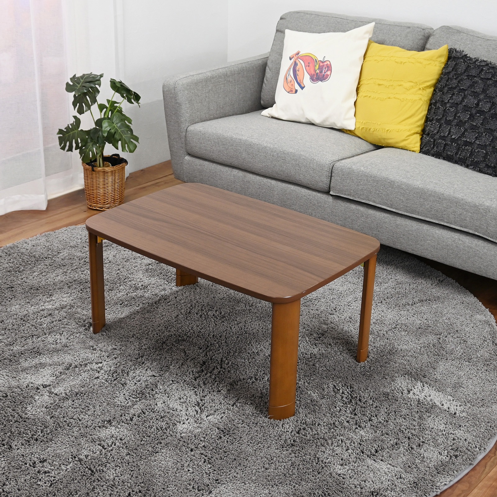 TP-7550 BR 継脚付折り畳みテーブル フクダクラフト 高さ37cm幅75cm