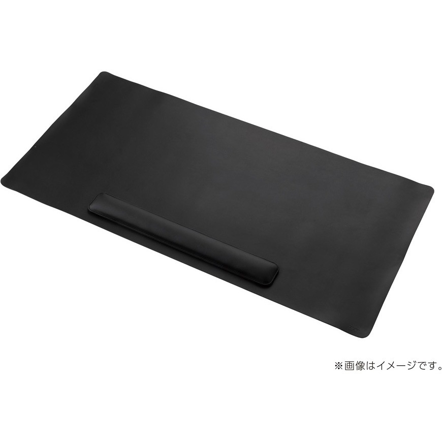 MUP-937BK リストレスト付きPUレザーデスクマット ナカバヤシ ブラック