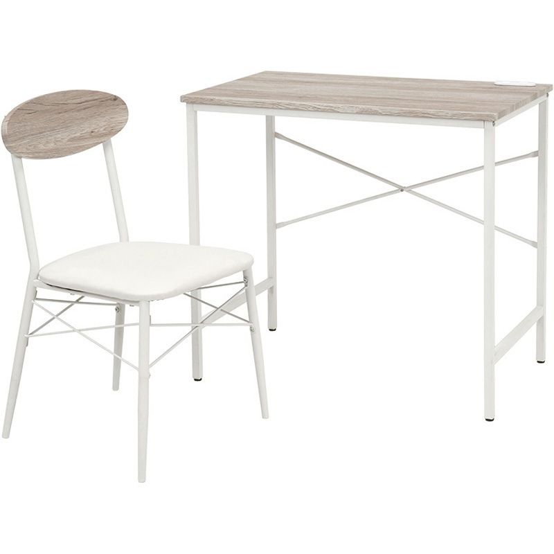 LDC-4698WH 木目調 デスク & PVC チェア 2点セット デスク チェア