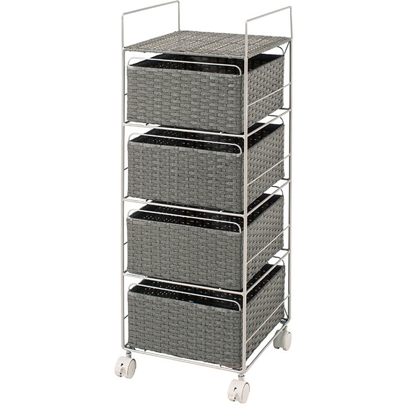 「ののりり」ラタンラック4段 RA-3724 ラタン風オープンラック・アジアンや和室おすすめ