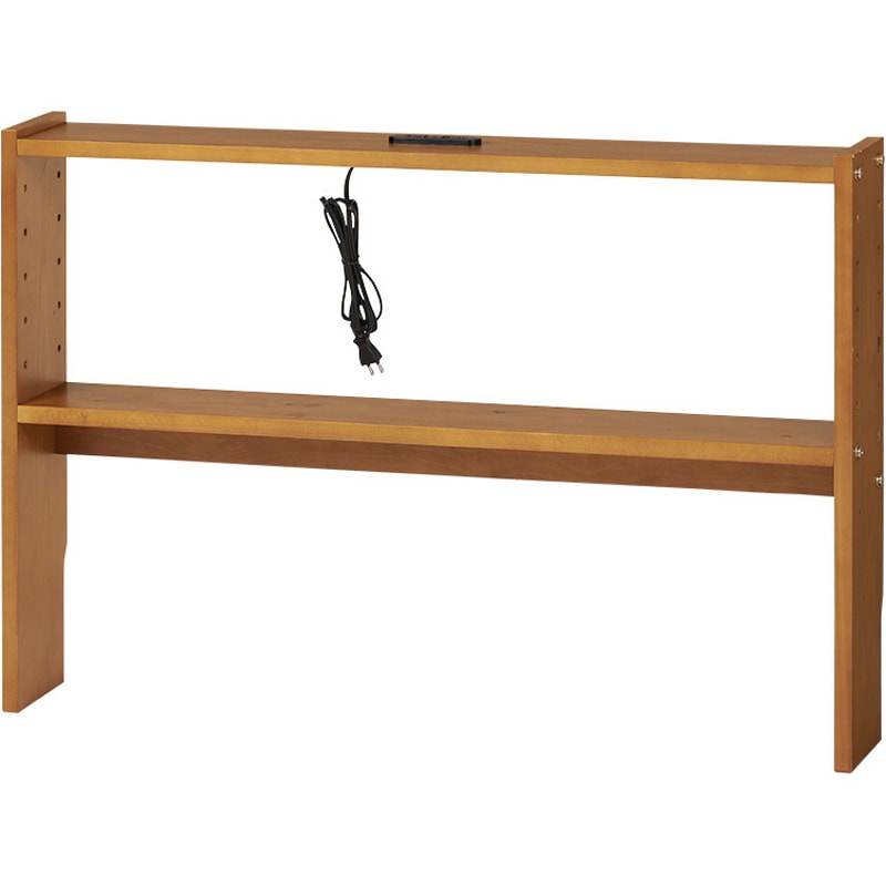 WH-7708-LBR 後付け ヘッドボード シングルサイズ コンセント付き 木製 可動棚 萩原 1台(1台) WH-7708-LBR