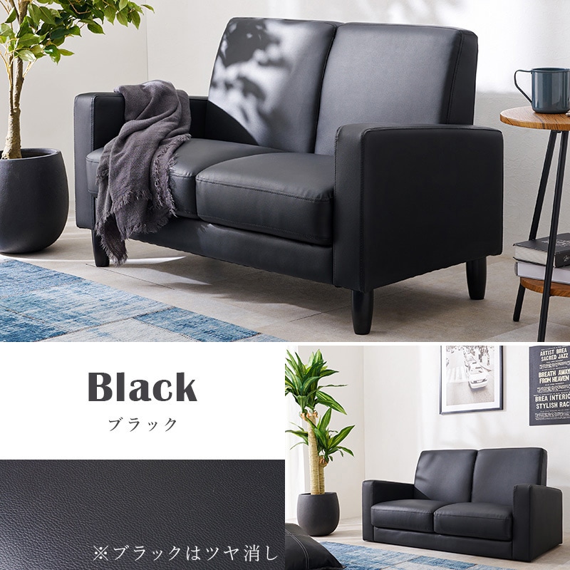 リッツ-2P-PDBR コンパクト ソファー 二人掛け 幅 120 cm 脚 取り外し