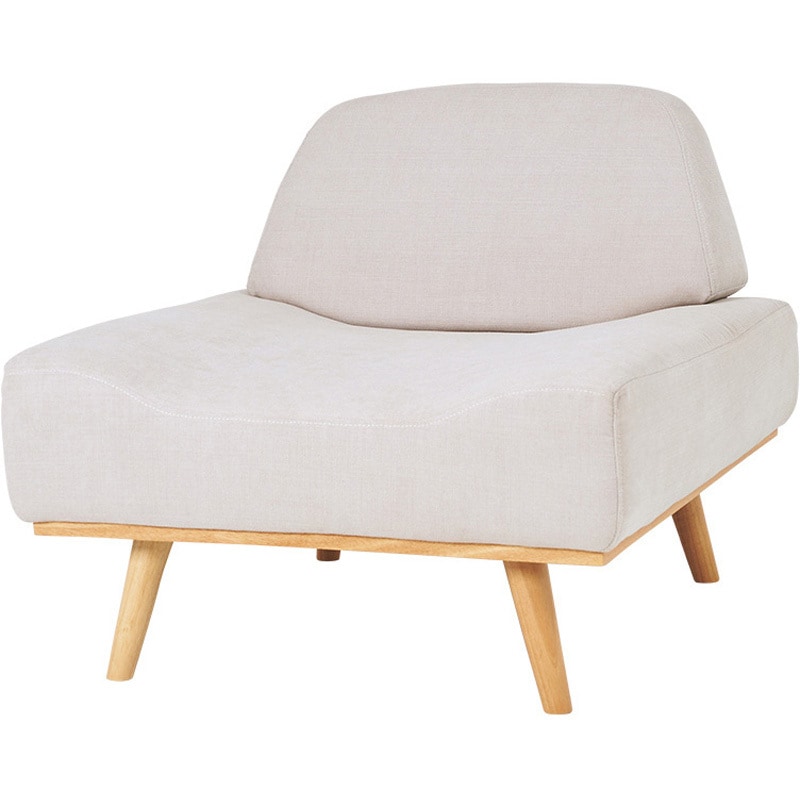 レスト1P-WBE 北欧風 アームレス ソファ 1P 幅 75 cm 1人掛け 萩原 組立式タイプ