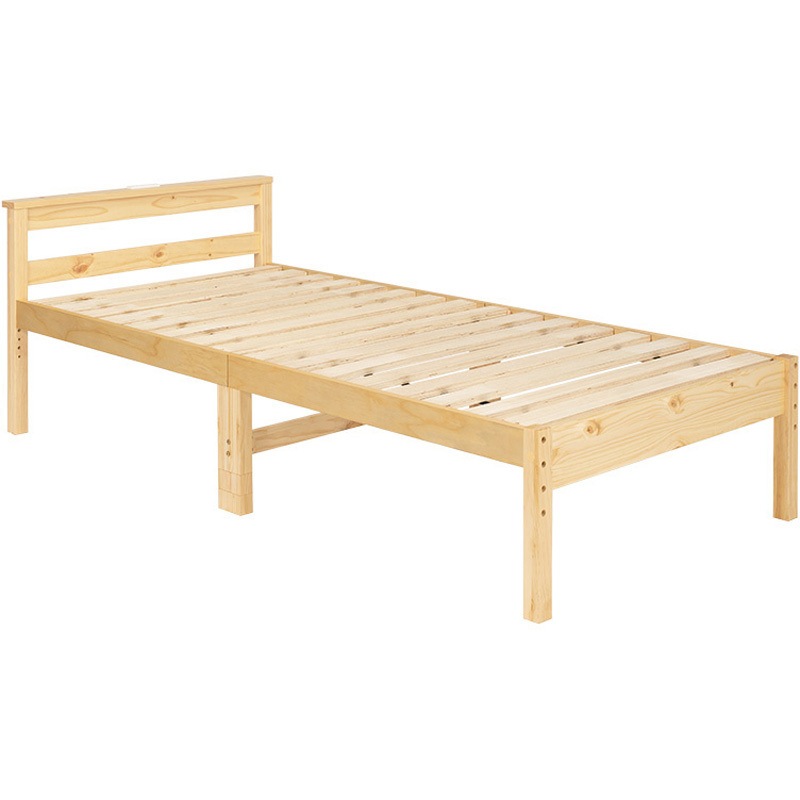 MB-5108S-NA ベッド すのこベッド コンセント付き 敷き布団 OK 高さ調整 3段階 フレームのみ 天然木 萩原 1台(1台) MB-5108S-NA