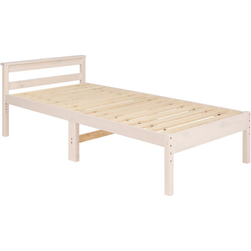 MB-5108S-WS ベッド すのこベッド コンセント付き 敷き布団 OK 高さ調整 3段階 フレームのみ 天然木 萩原 1台(1台) MB-5108S-WS