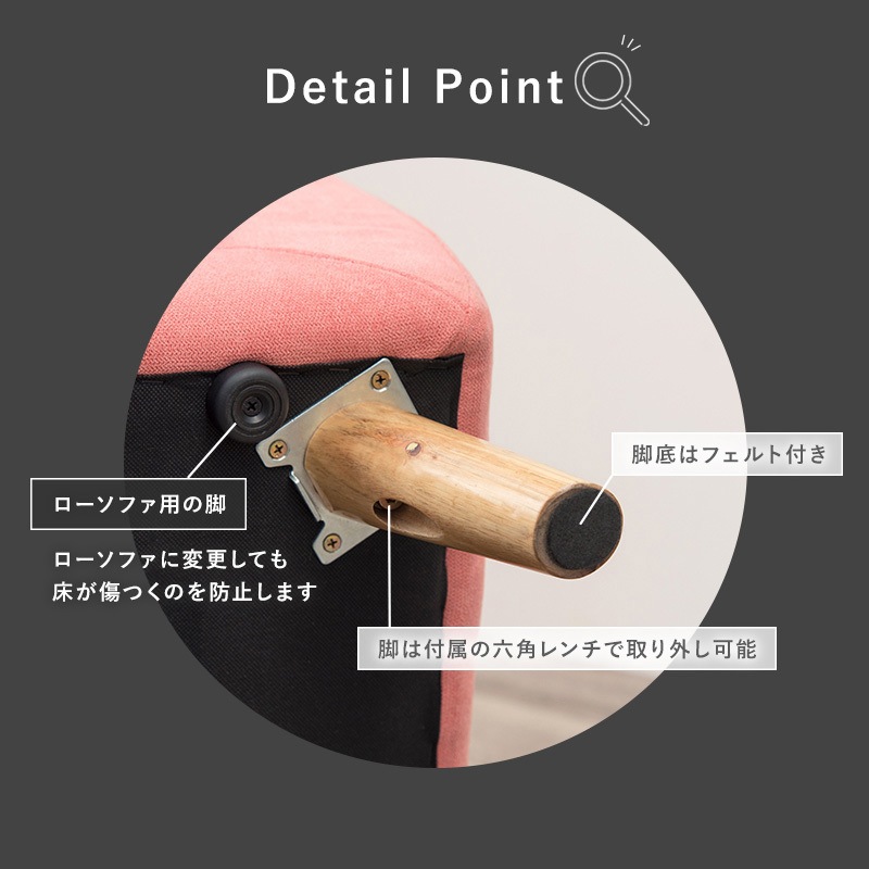 エメル2P-GY ソファー 2人掛け 幅 125 cm コンパクト 姫系 小さめ 萩原