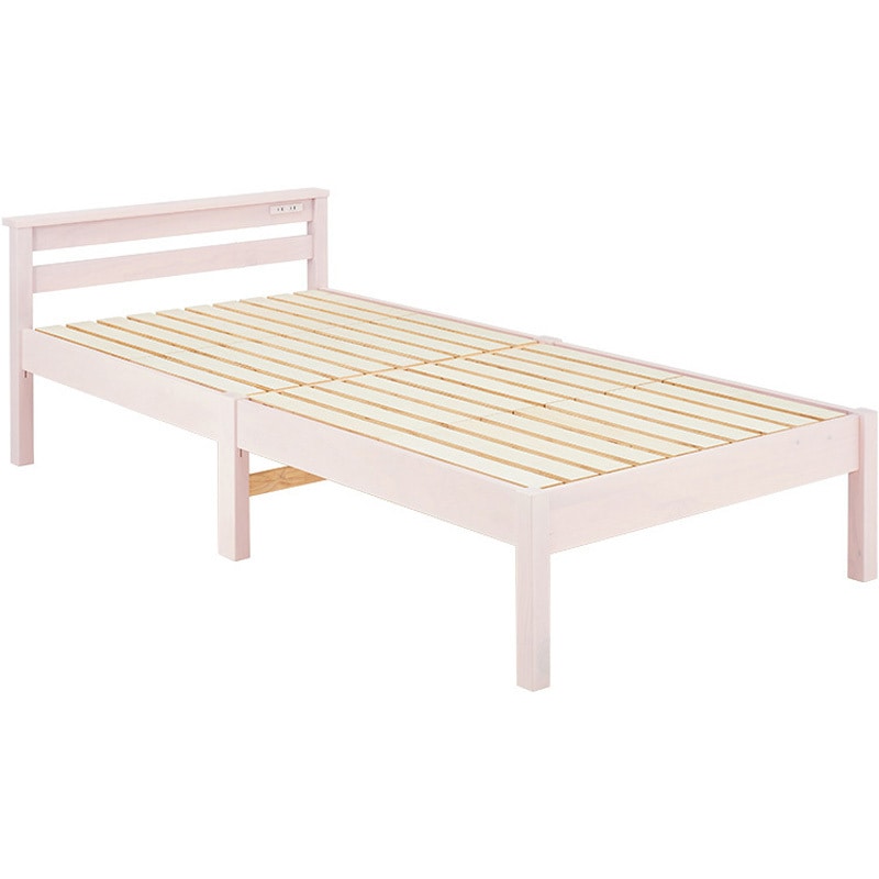 新品未使用　すのこベッド　組合式 3分で組立できる すのこベッド 宮棚付きタイプ コンセント付き