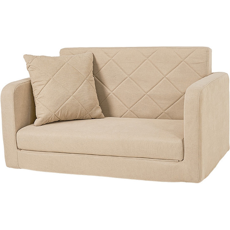 LSF-4888-2P-BE ソファベッド クッション付き 折りたたみ コンパクト 2