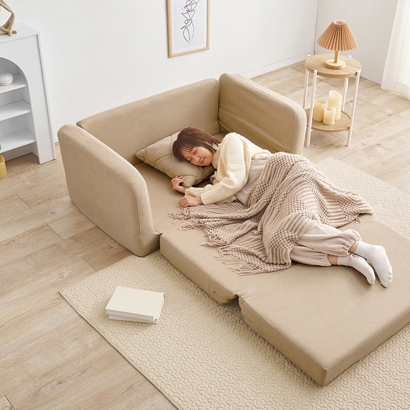 LSF-4888G-2P-IV ソファベッド クッション付き 【 肘リクライニング