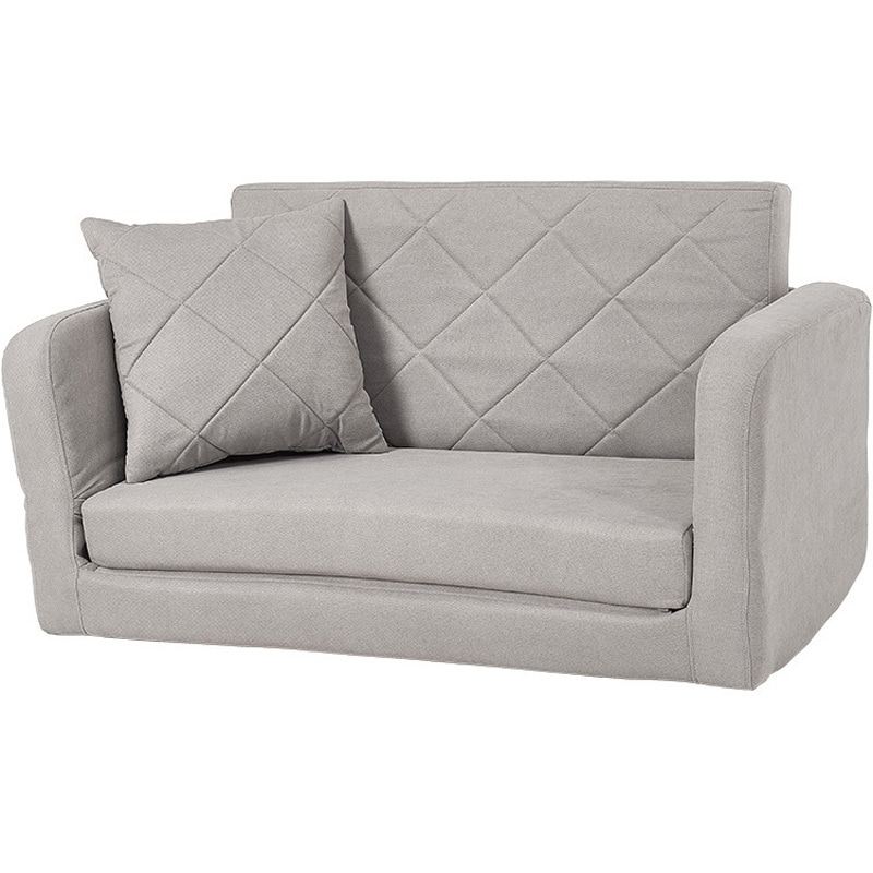 LSF-4888G-2P-GY ソファベッド クッション付き 【 肘リクライニング 】 折りたたみ コンパクト 2人掛け ベッド 可愛い 完成品 萩原 1台(1台) LSF-4888G-2P-GY