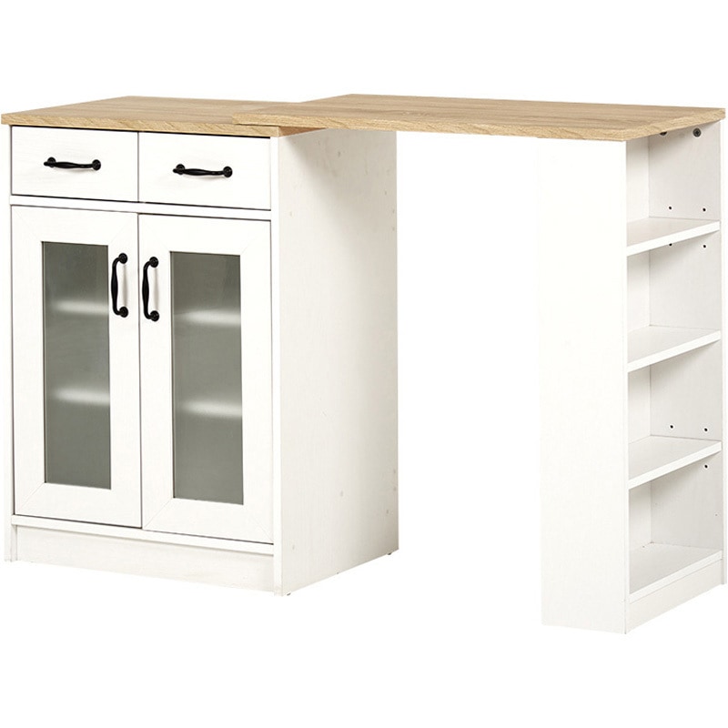 RCC-1636WS-S 伸縮可能 キッチンカウンター 食器棚 ( 扉収納 幅 73.5