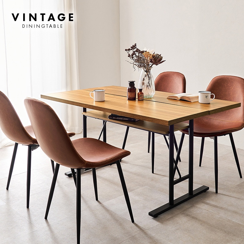 ダイニングテーブル　レトロ　チェック柄　ヴィンテージ ダイニングテーブル 80cm 正方形 パイン材 木製天板 スチール脚