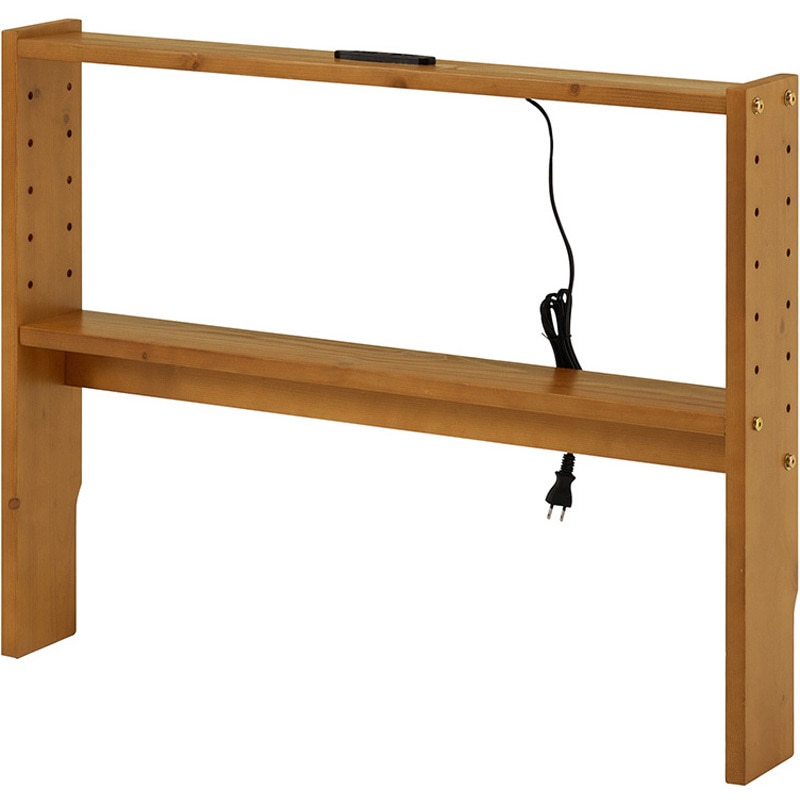 WH-7710SSS-LBR コンセント付き 後付け ヘッドボード 宮棚 選べる 4サイズ (  セミシングルショート / シングル / セミダブル / ダブル ) 萩原 1台(1台) WH-7710SSS-LBR