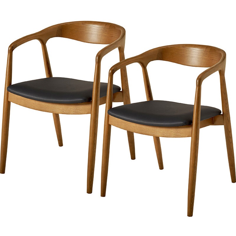 VC-7000-BRBK ダイニングチェア 2脚 セット アッシュ 無垢材 選べる3