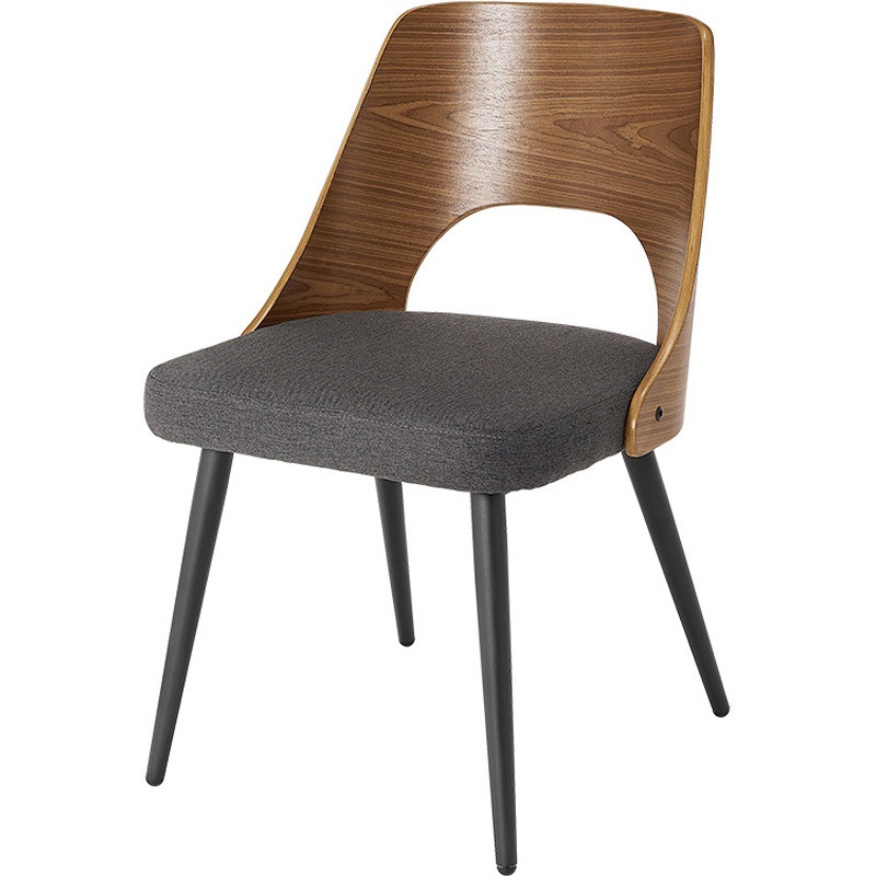 LC-4836BR-DGY ダイニングチェア 2脚セット 木製 アームレス スチール脚 選べる5パターン 1セット(2台) 萩原 【通販モノタロウ】 13,125円