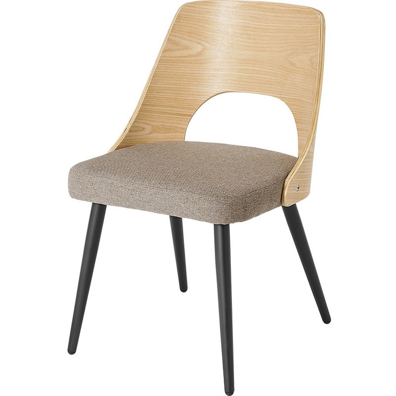 LC-4836NA-LGY ダイニングチェア 2脚セット 木製 アームレス スチール脚 選べる5パターン 1セット(2台) 萩原 【通販モノタロウ】