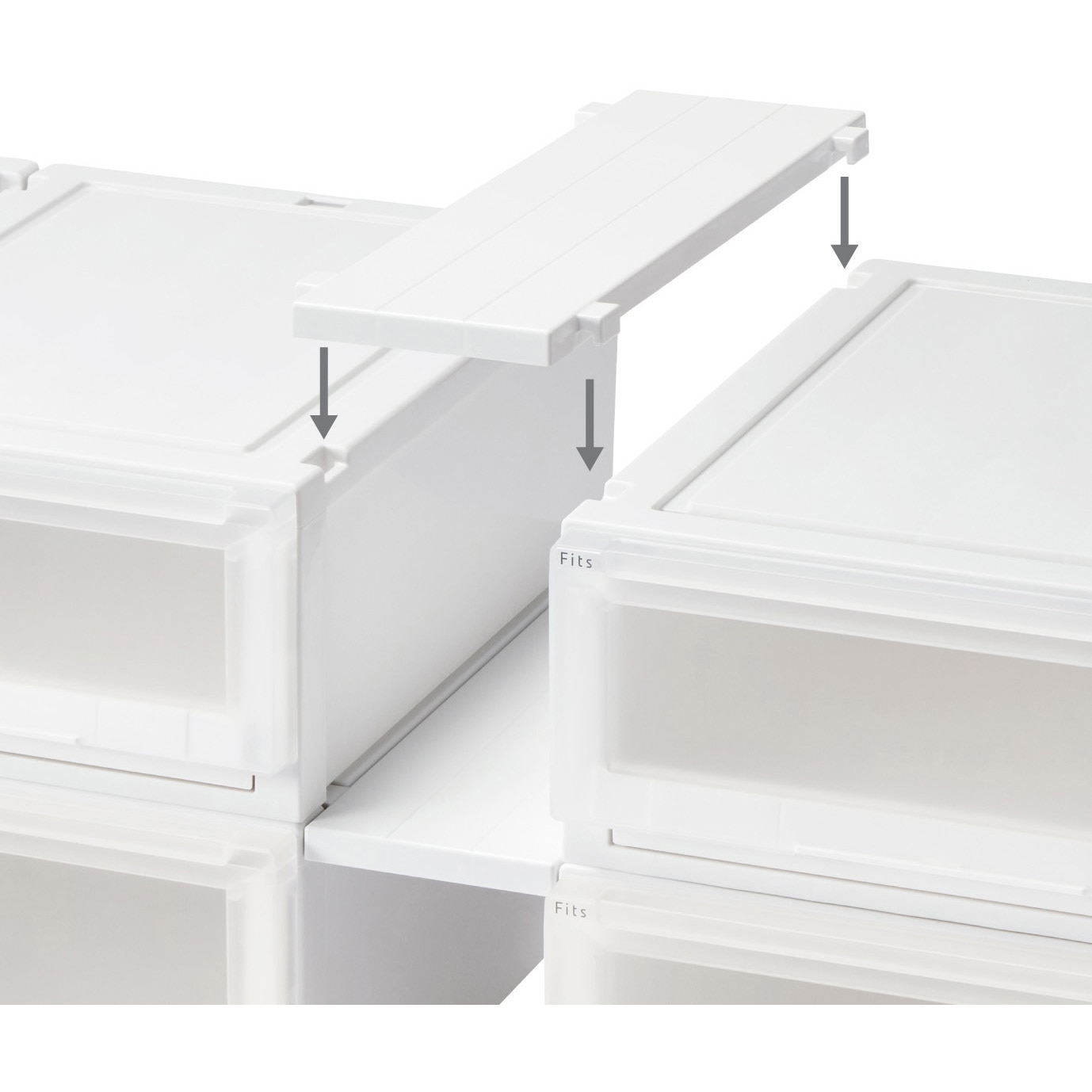 55-15 フィッツケース アドバンス 連結棚 TENMA(天馬) ホワイト色