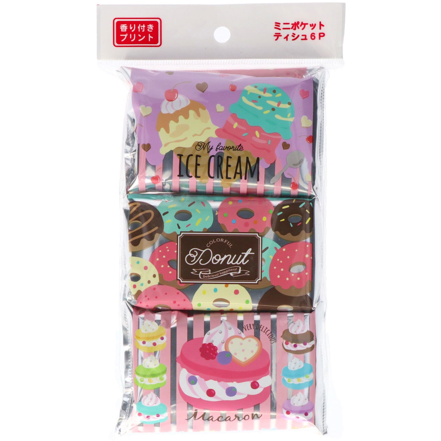 S00020 スイーツパッケージ ポケットティッシュ ダイレイ 1パック(6個