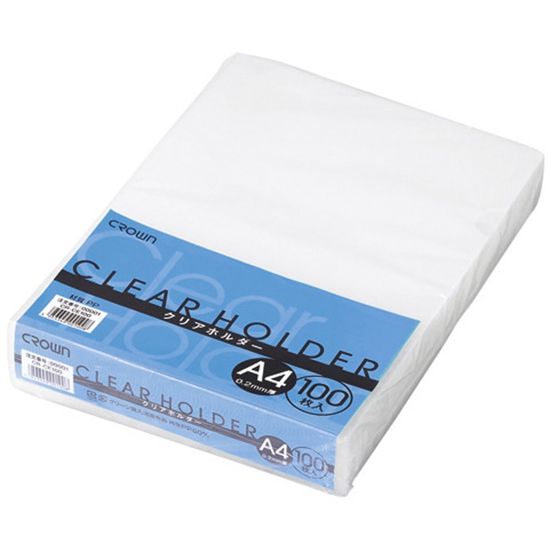 CR-CE100×6 クリアホルダー クラウン[事務用品] 再生PP製 A4タテサイズ