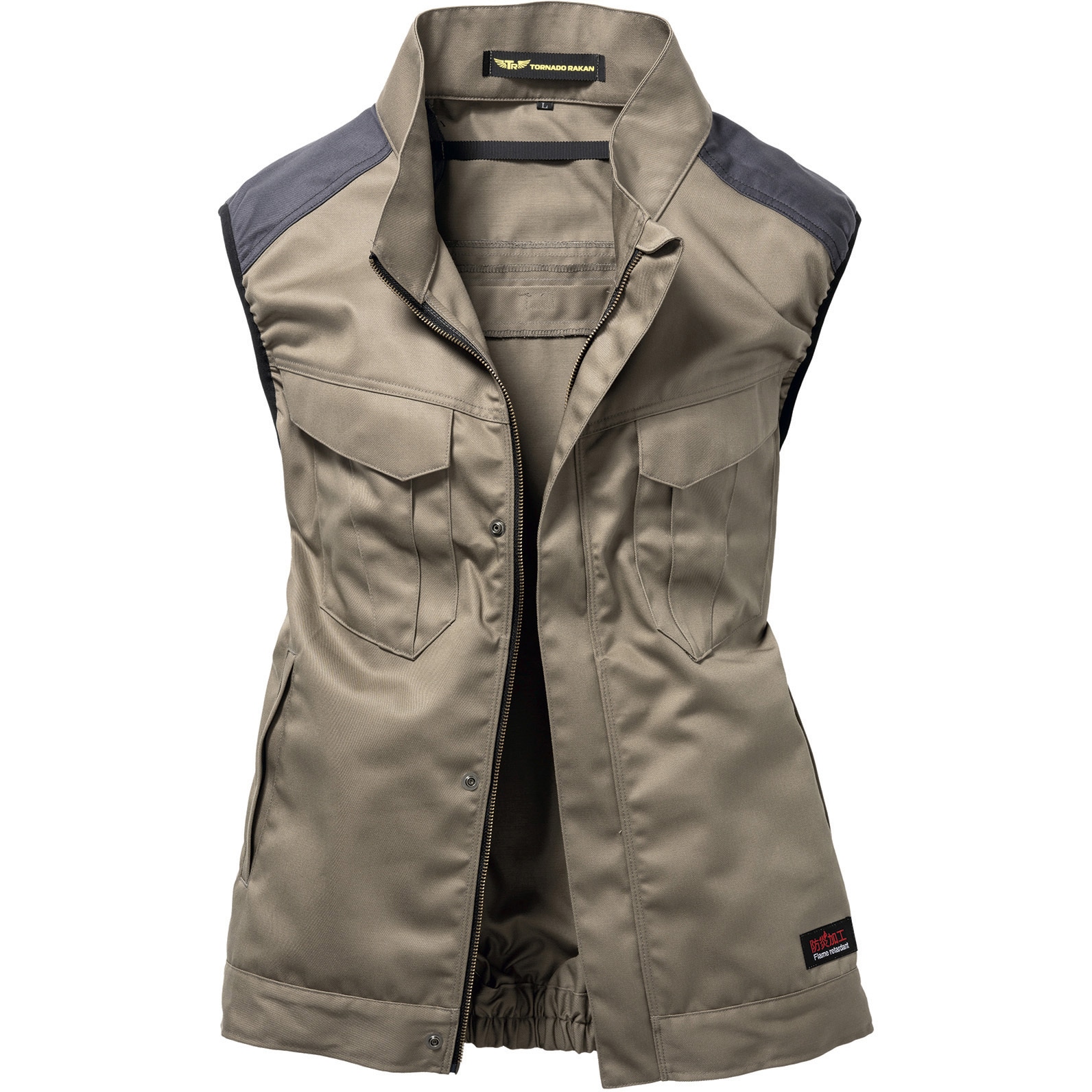 YZ5391-34-4L モカ 防炎空冷服 綿100% (ベストのみ) 日新被服 モカ色 サイズ4L