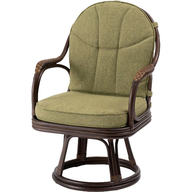 SH-01-NRS-440-GE ラタン回転チェア 回転式 ホームテイスト グリーン色   SH-01-NRS-440-GE 14,785円