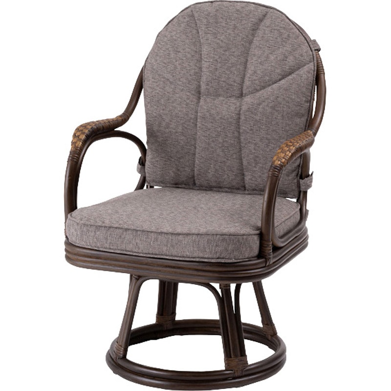 SH-01-NRS-440-GY ラタン回転チェア 回転式 ホームテイスト グレー色   SH-01-NRS-440-GY