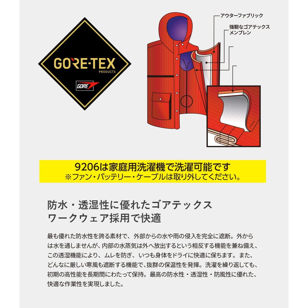 9206 空調服ゴアテックスレインジャケット 9206 Asahicho(旭蝶 9206 空調服ゴアテックスレインジャケット 9206 Asahicho(旭蝶