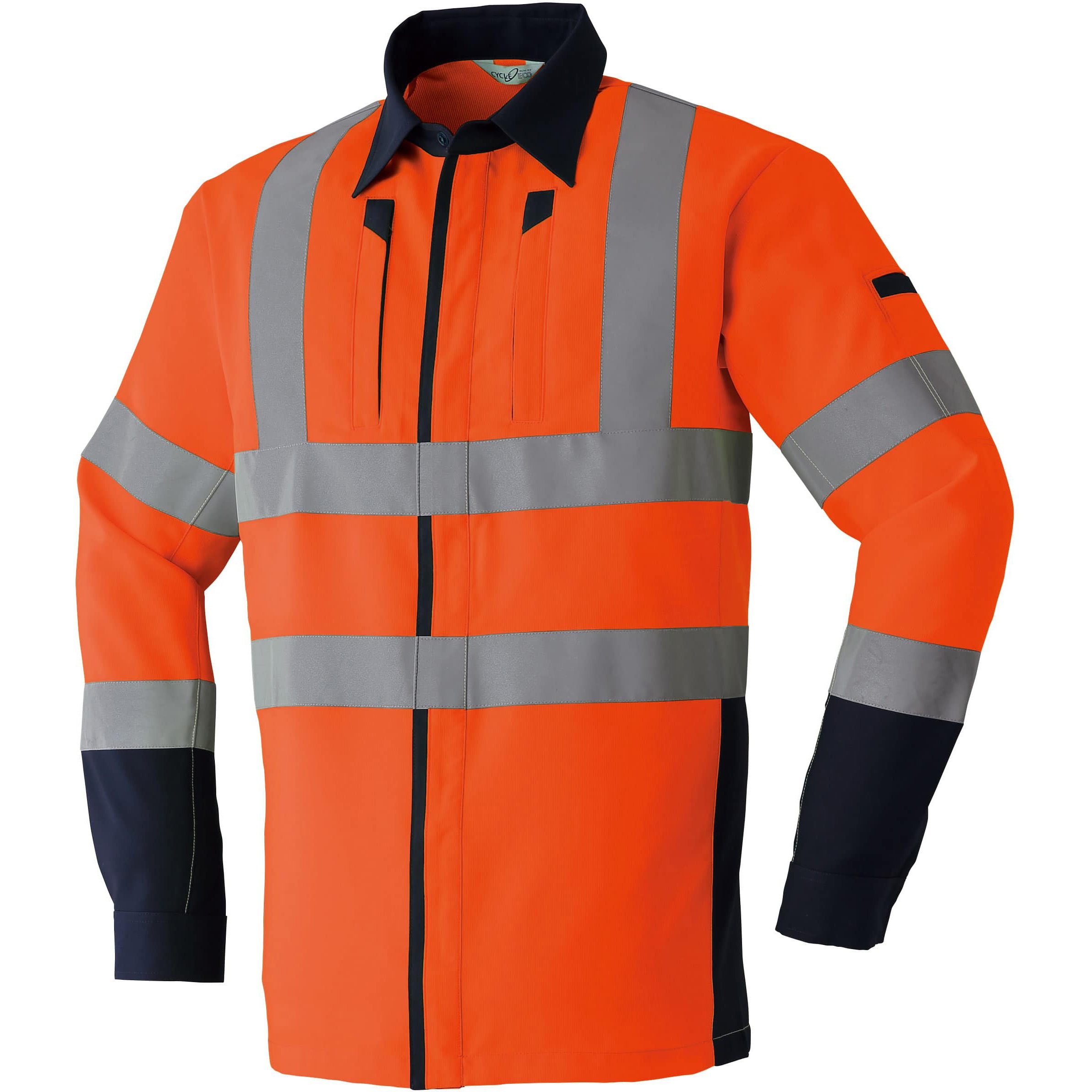 E7874 高視認長袖シャツ E7874 Asahicho(旭蝶繊維) サイズM