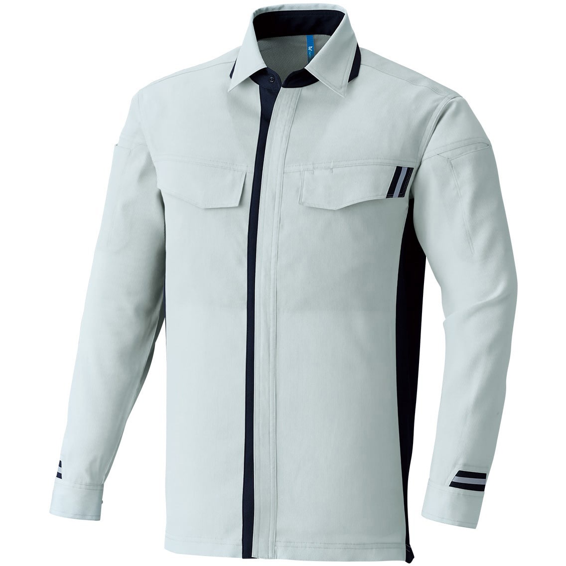 E8704 長袖シャツ E8704 Asahicho(旭蝶繊維) シルバー色 サイズ3L