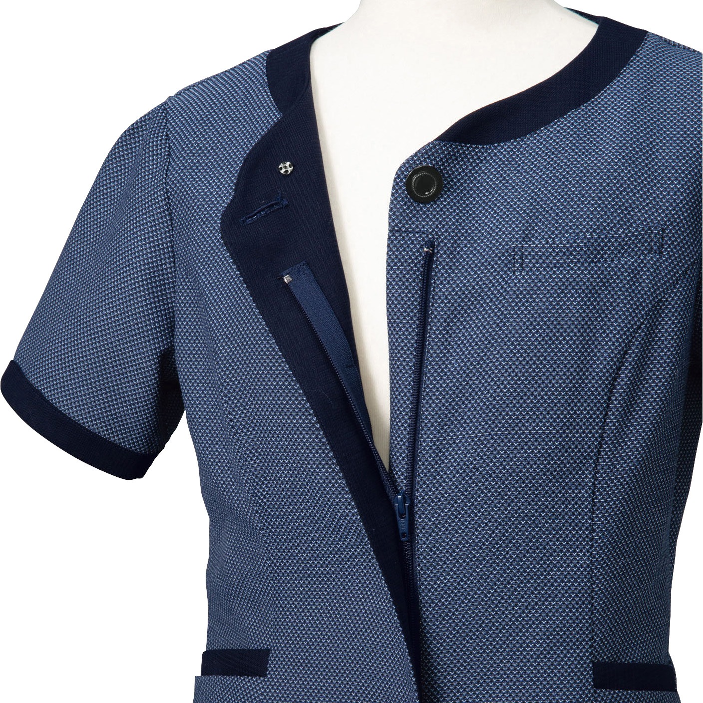 FB71381 オーバーブラウス/リボン付 フォーク(Nuovo) 女性用 ネイビー