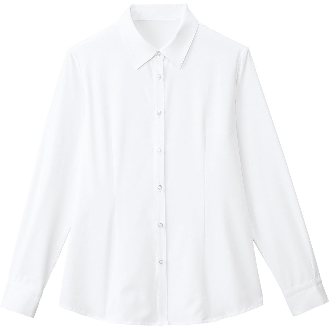 FB75577 ブラウス(長袖) フォーク(Nuovo) おうち洗濯可能 女性用 ホワイト色 5号サイズ  FB75577