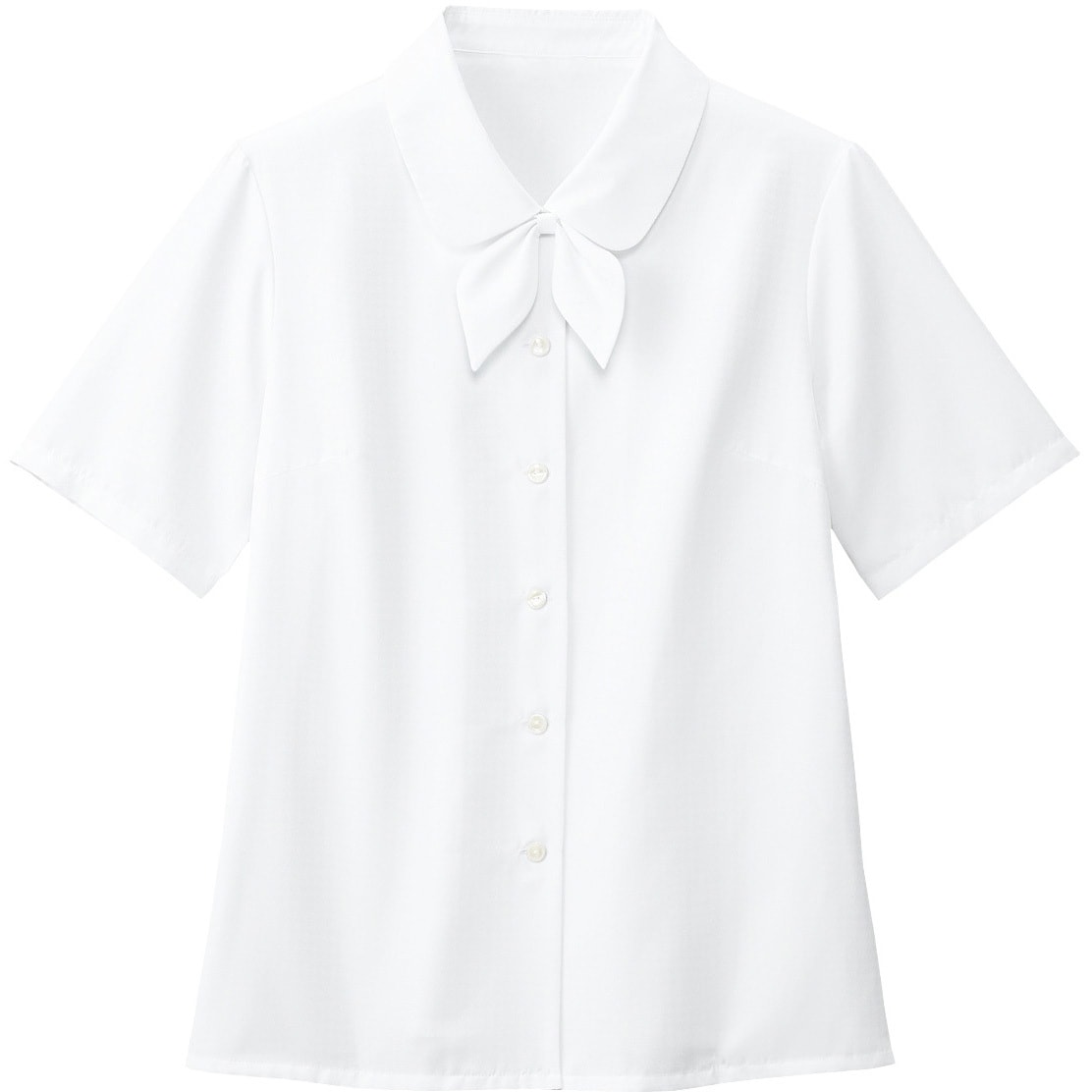 SB7004 ブラウス(半袖)/リボン付 フォーク(Nuovo) 女性用 ホワイト色 5号サイズ  SB7004 5,710円