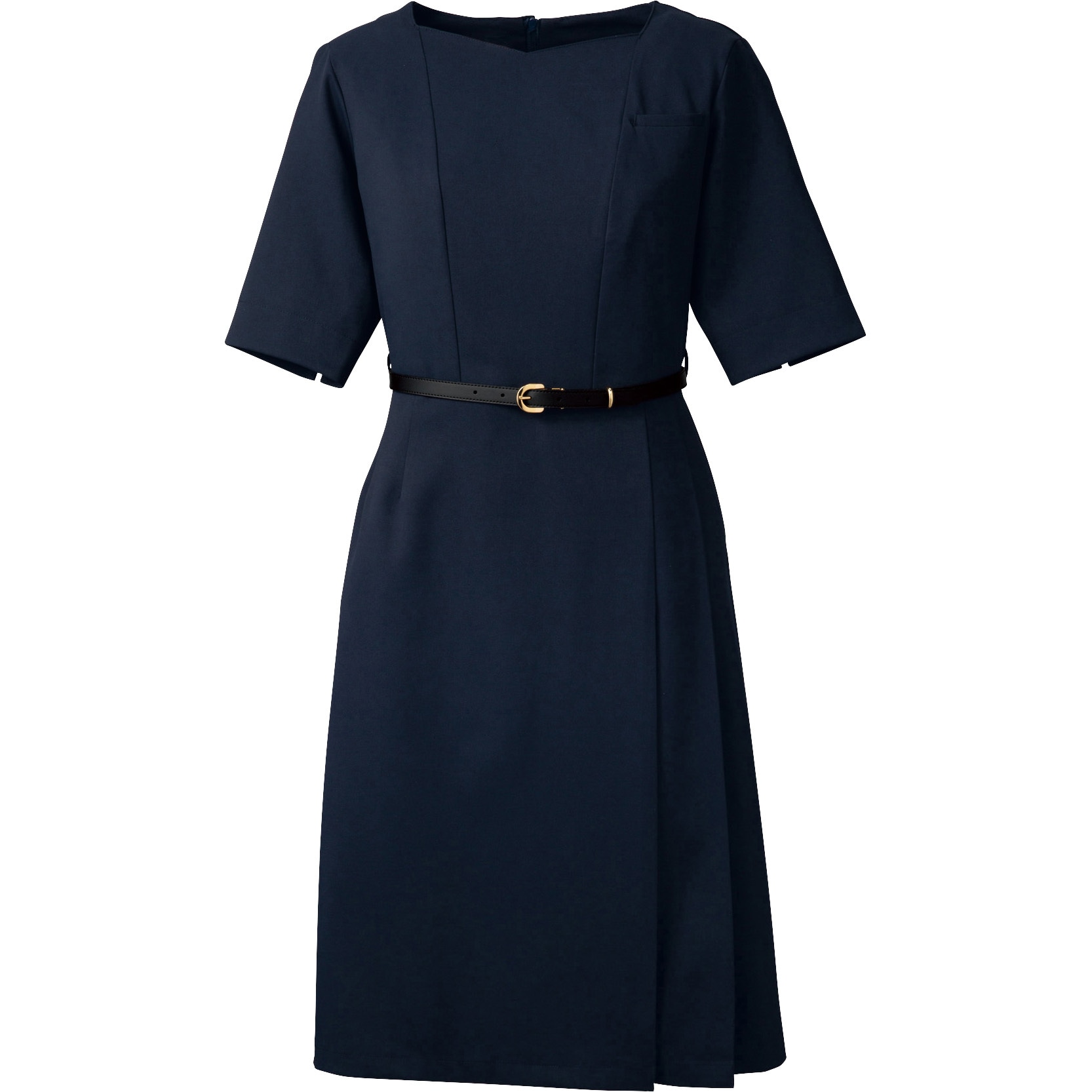 3020SC ワンピース(5分袖)/ベルト付 フォーク(Nuovo) ダークネイビー色 サイズM  3020SC