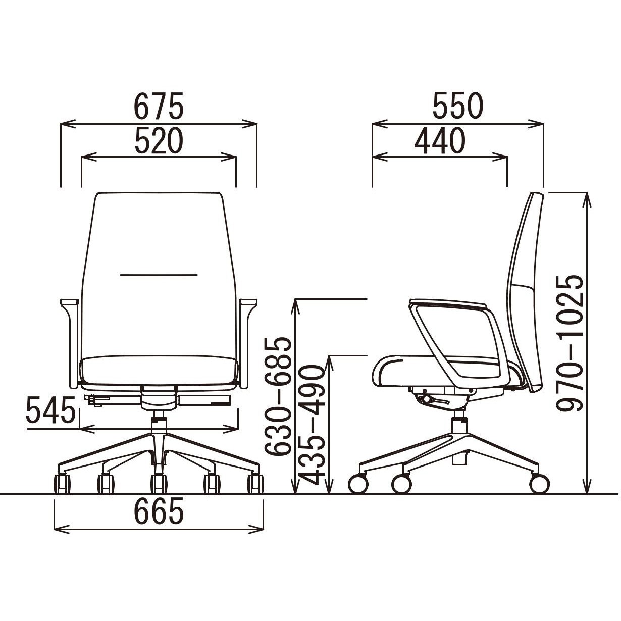 R-5205(L)BK オフィスチェア R-5200シリーズ ローバックタイプ アイコ