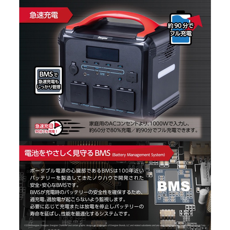 新品未開封Energizerポータブル電源　PPS1100W2F PPS1100W2F リン酸マンガンリチウムイオン ポータブル電源 ENERGIZER