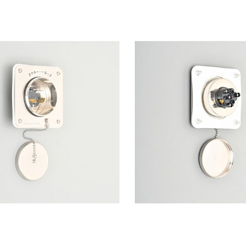 3245WJS-L8 防水形フランジインレット (耐じん・防噴流形) アメリカン電機 銀色