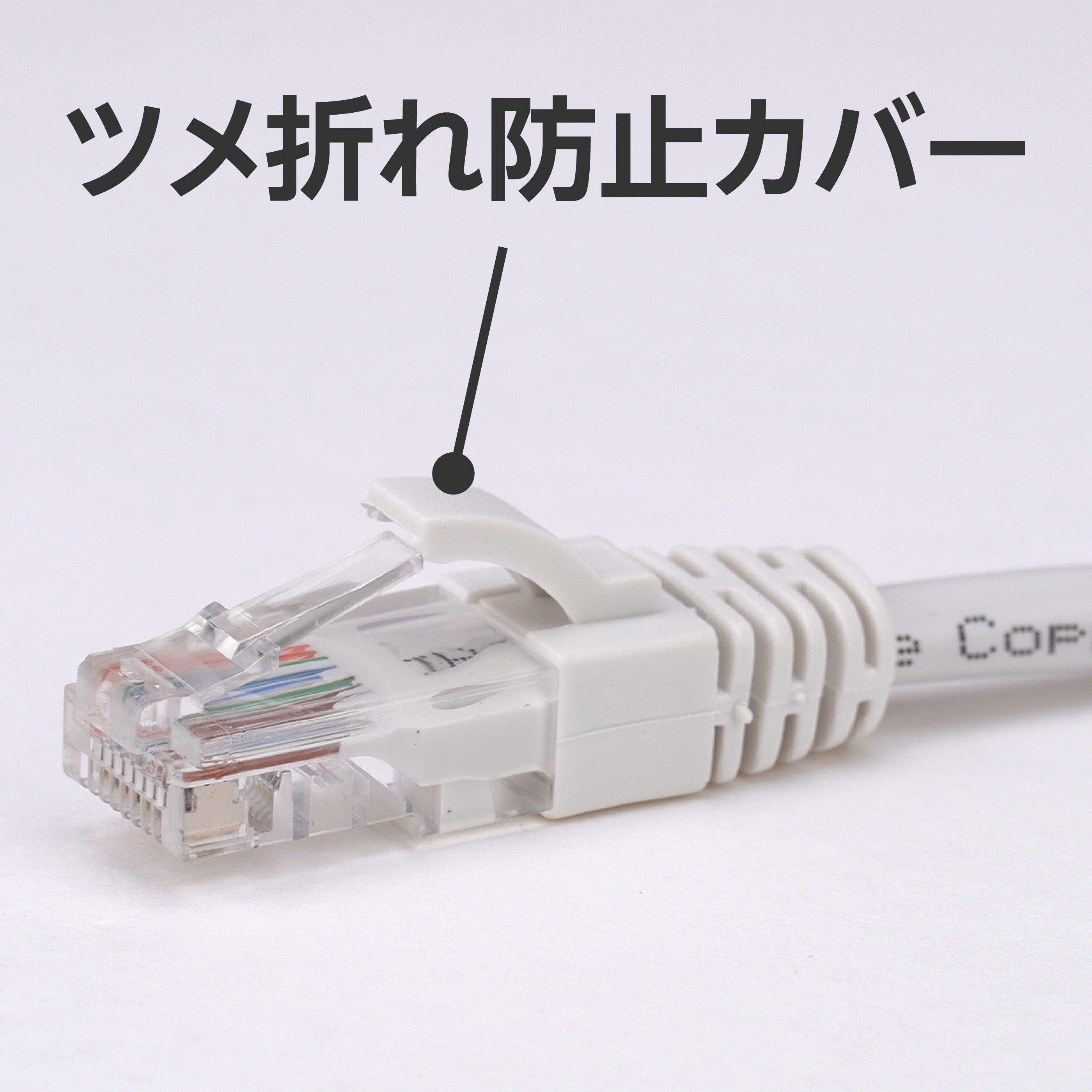 White/10m LANケーブル CAT5e より線 ツメ折れ防止コネクター