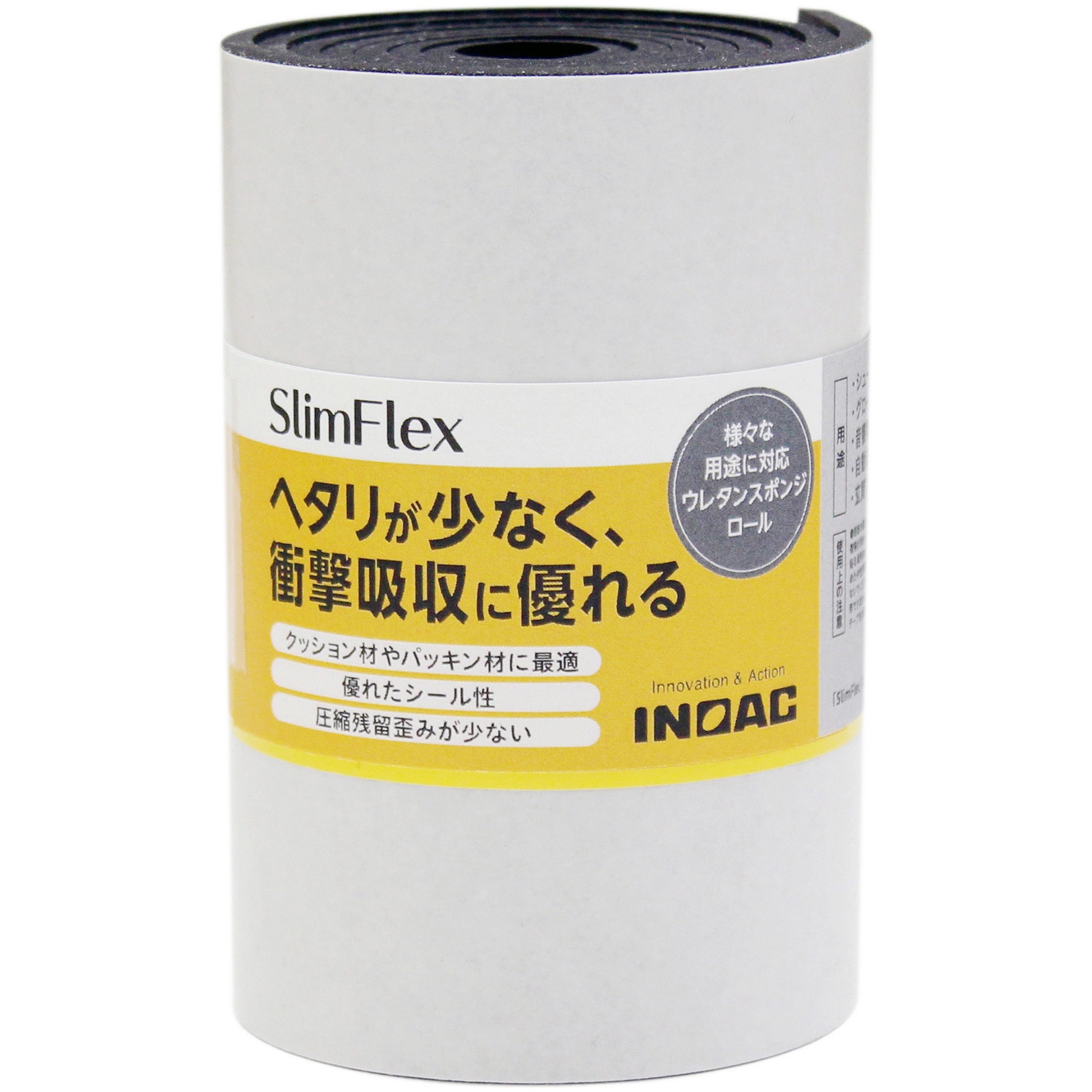 イノアック マイクロセルウレタンPORON 黒 10×100mm×7M巻(テープ (1巻) 品番：L24-10100-7M イノアック イノアック マイクロセルウレタンPORON 黒 10×100ｍｍ×7M巻